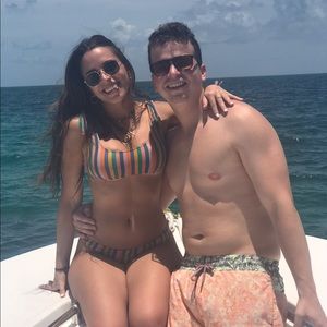 J CREW STRIPED BATHING SUIT